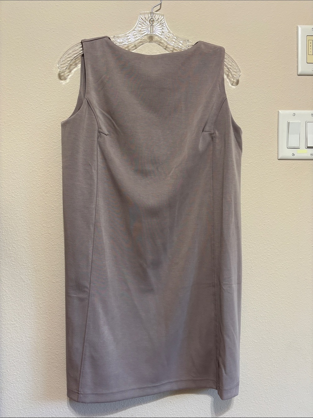 Classic Sleeveless Taupe Midi Dress - Elegant Everyday Women's Dress